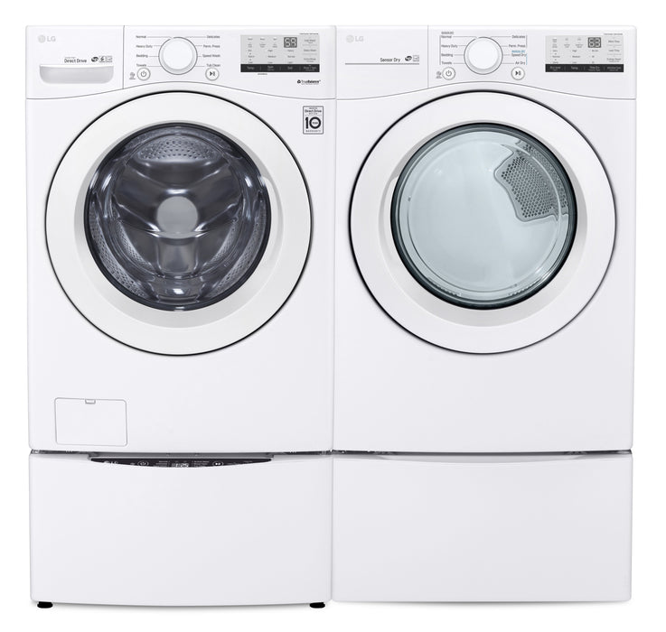 LG 5.2 Cu. Ft. Front-Load Washer and 7.4 Cu. Ft. Electric Dryer - White