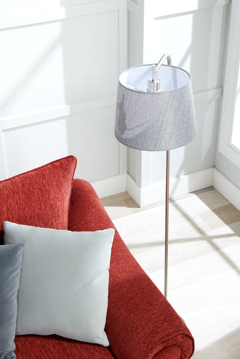 Kaitlyn 56\" Curved Brushed Steel Floor Lamp