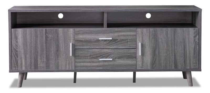 Malibu 72\" Modern TV Stand with Storage and Cable Management for TVs up to 80\"- Distressed Grey