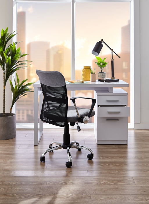 Oscar 47\" Reversible Office Desk with 3-Drawers - White