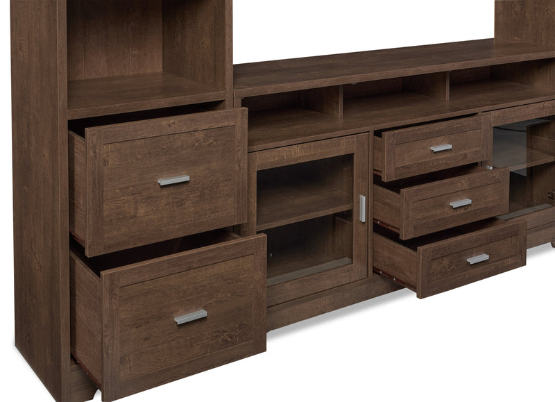 Melody 100\" 3-Piece Entertainment Centre with Storage and Cable Management for TVs up to 65\"- Brown