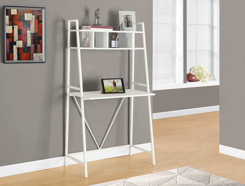 Vaxjo 32\" Office Desk with Upper Shelf - White