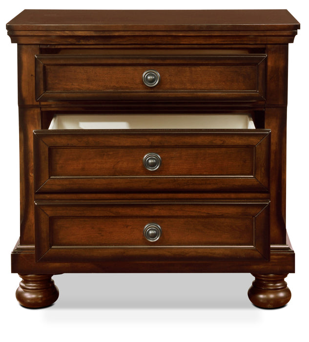 Chelsea Bedside 3-Drawer Nightstand, 28\"W x 28\"H - Cherry Brown