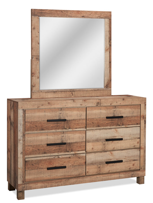 Mojave Bedroom Dresser Mirror, Rustic - Natural Brown