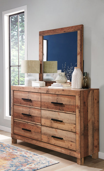 Mojave Bedroom Dresser Mirror, Rustic - Natural Brown