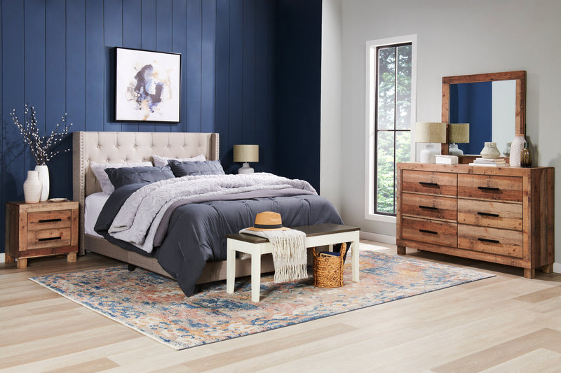 Mojave Bedroom Dresser Mirror, Rustic - Natural Brown