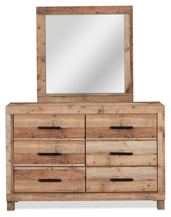 Mojave Bedroom Dresser Mirror, Rustic - Natural Brown