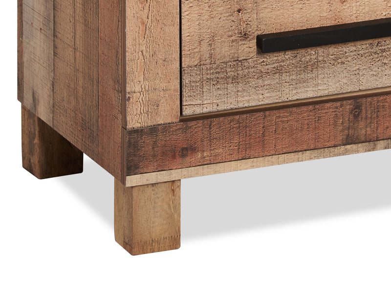 Mojave Bedside 2-Drawer Nightstand, 21.5\"W x 22.9\"H, Rustic - Natural Brown