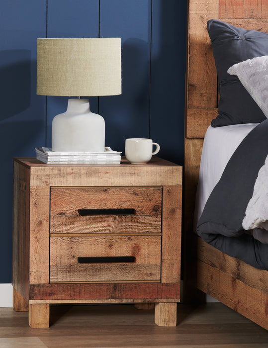 Mojave Bedside 2-Drawer Nightstand, 21.5\"W x 22.9\"H, Rustic - Natural Brown