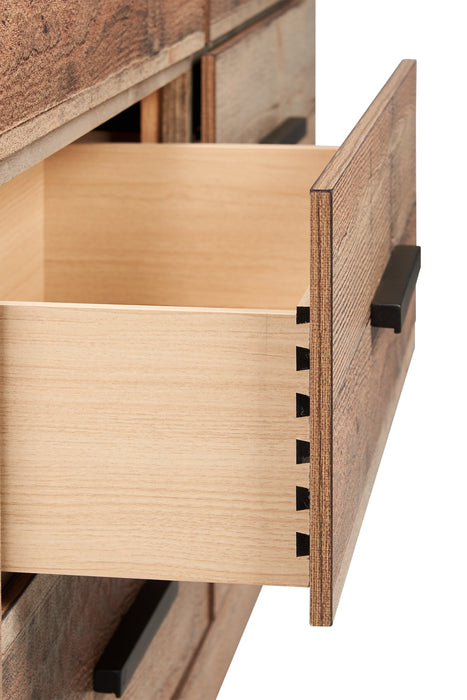 Mojave 6pc Bedroom Set with Bed, Dresser, Mirror & Nightstand, Rustic, Brown - King Size