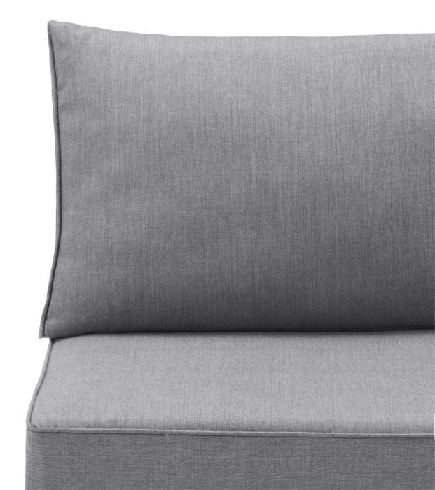 Morris Armless Outdoor Patio Chair - Hand-Woven Resin Wicker, Olefin Fabric, UV & Weather Resistant - Grey