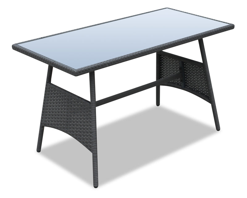 Nassau 4-Piece Outdoor Patio Set with Loveseat, 2 Chairs & Glass Top Coffee Table - Hand-Woven Resin Wicker, Olefin Fabric, UV & Weather Resistant - Blue