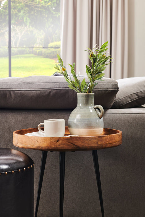 Nashik 20\" Round Accent Table - Brown