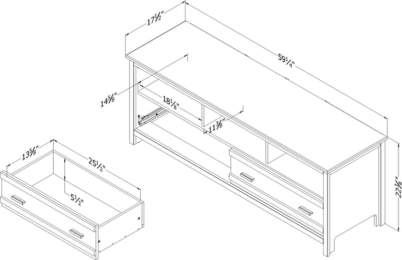 Exhibit 60\" TV Stand - Grey Oak