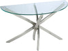 Zila 48\" Modern Glass Top Sofa Table - Silver with Stainless Steel Base