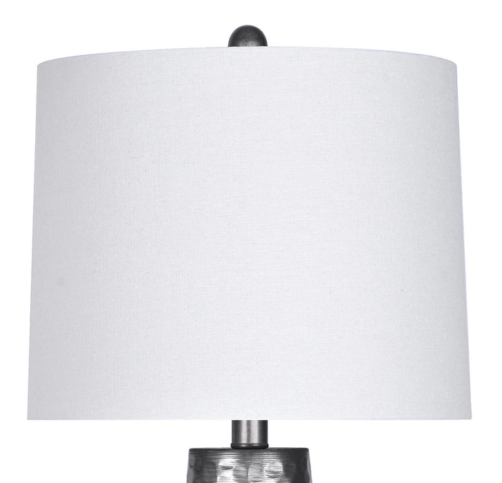 26\" Vintage Hammered Metal Table Lamp