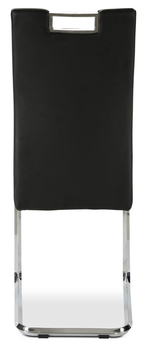 Tuxedo Dining Chair with Vegan-Leather Fabric, Metal - Black