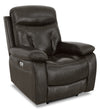 Hayes 38\" Genuine Leather Power Reclining Chair with Adjustable Headrest - Steel Grey