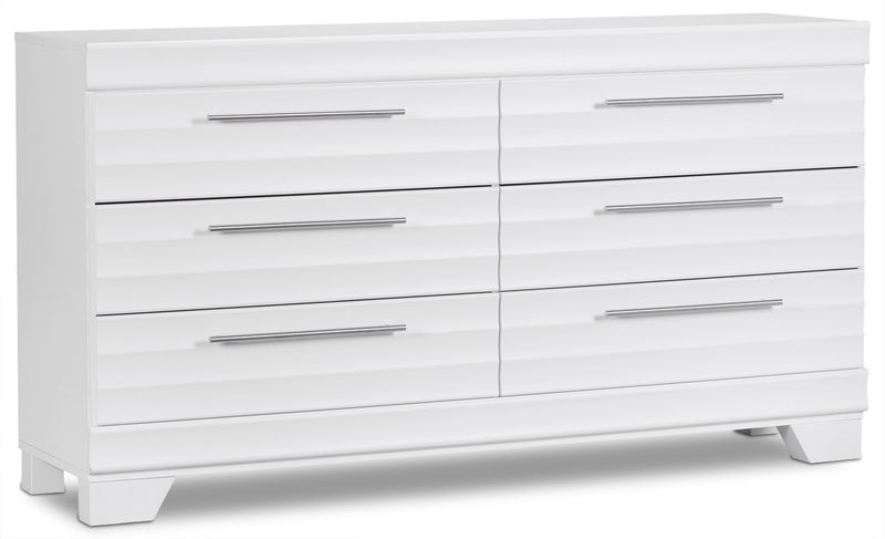 Olivia Bedroom 6-Drawer Dresser, 61.3\"W x 32.8\"H, Made in Canada - White