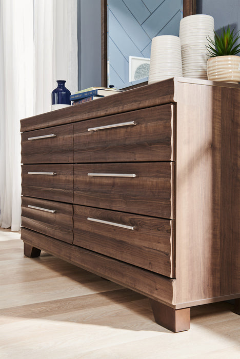 Olivia Bedroom 6-Drawer Dresser, 61.3\"W x 32.8\"H, Made in Canada - Grey