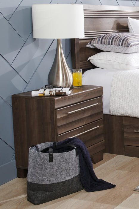 Olivia Bedside 2-Drawer Nightstand, 23.5\"W x 25.2\"H, Made in Canada - Grey