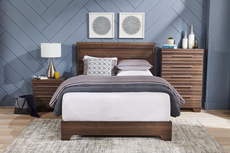 Olivia Platform Storage Bed with Headboard & Frame, Made in Canada, Grey - Queen Size