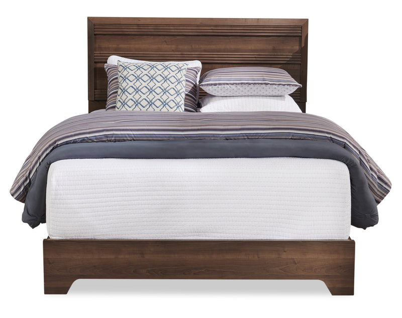 Olivia 6pc Bedroom Set with Bed, Dresser, Mirror & Nightstand, Made in Canada, Grey - Queen Size