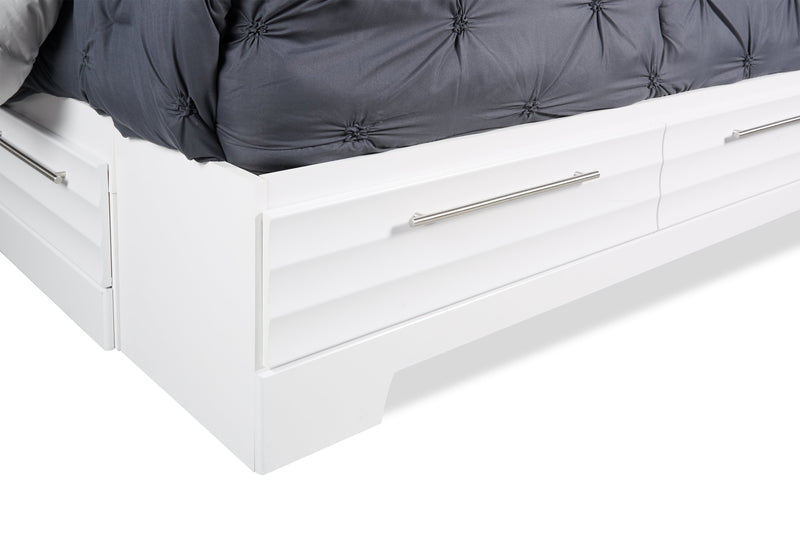 Olivia Platform Storage Bed with Headboard & Frame, Made in Canada, White - Full Size