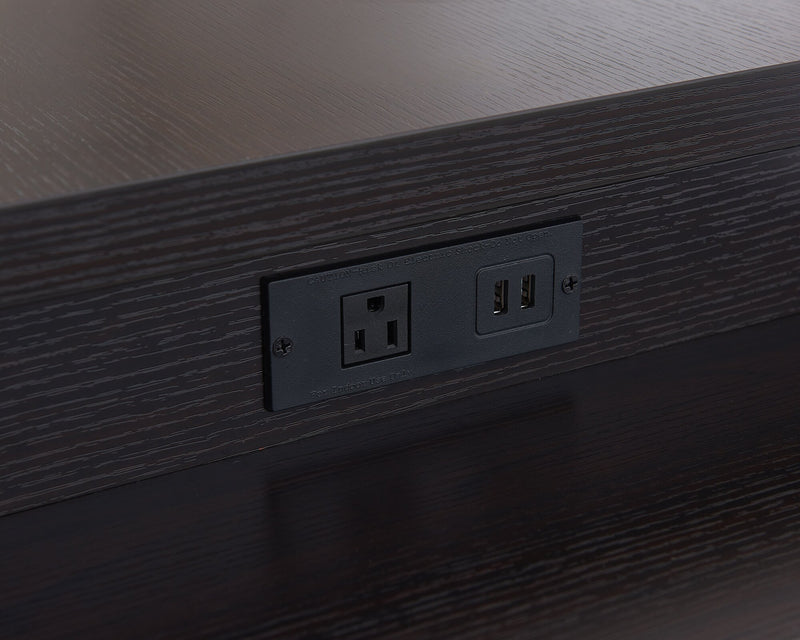 Owen 55\" Reversible Corner Office Desk with 4-Drawers & Cubbies - Espresso