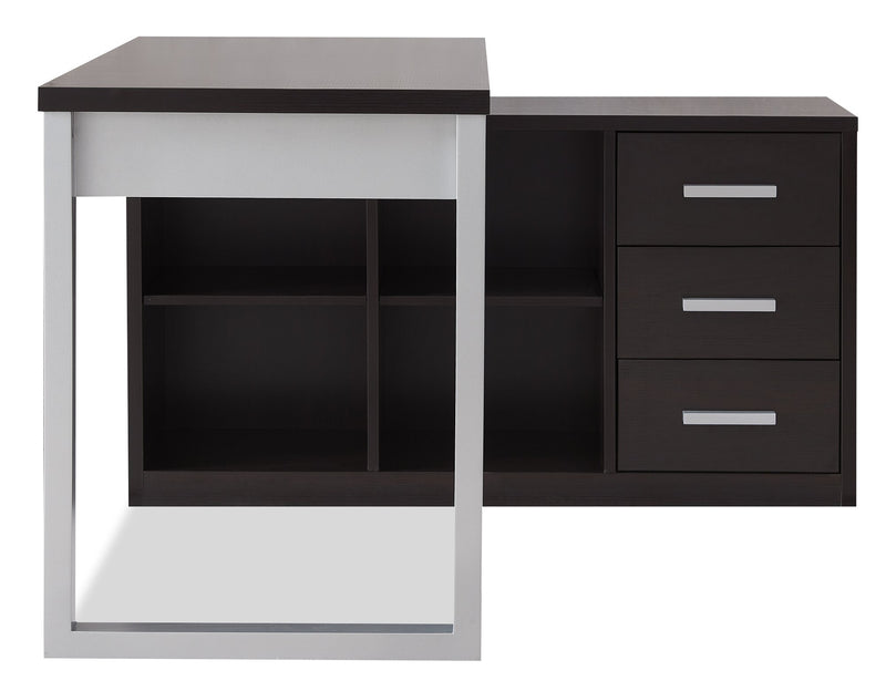 Owen 55\" Reversible Corner Office Desk with 4-Drawers & Cubbies - Espresso