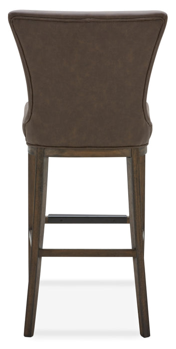 Quinn Barstool with Vegan Leather Fabric - Brown
