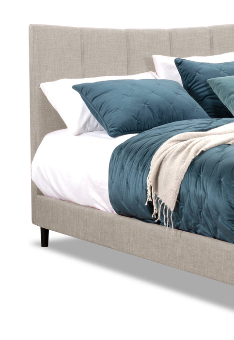 Paseo Upholstered Platform Bed in Taupe Fabric - Full Size