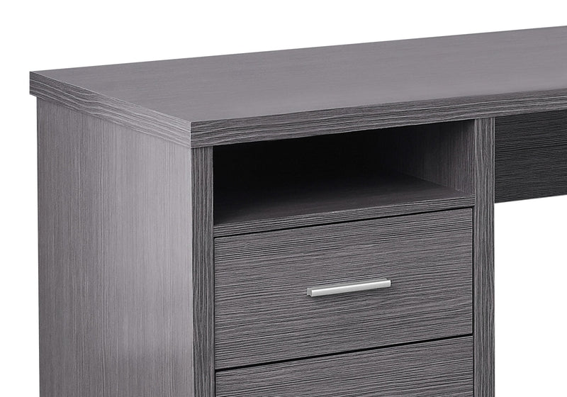Pollie 78.75\" Reversible L-Shaped Office Desk with 2-Drawers & Cubby - Grey