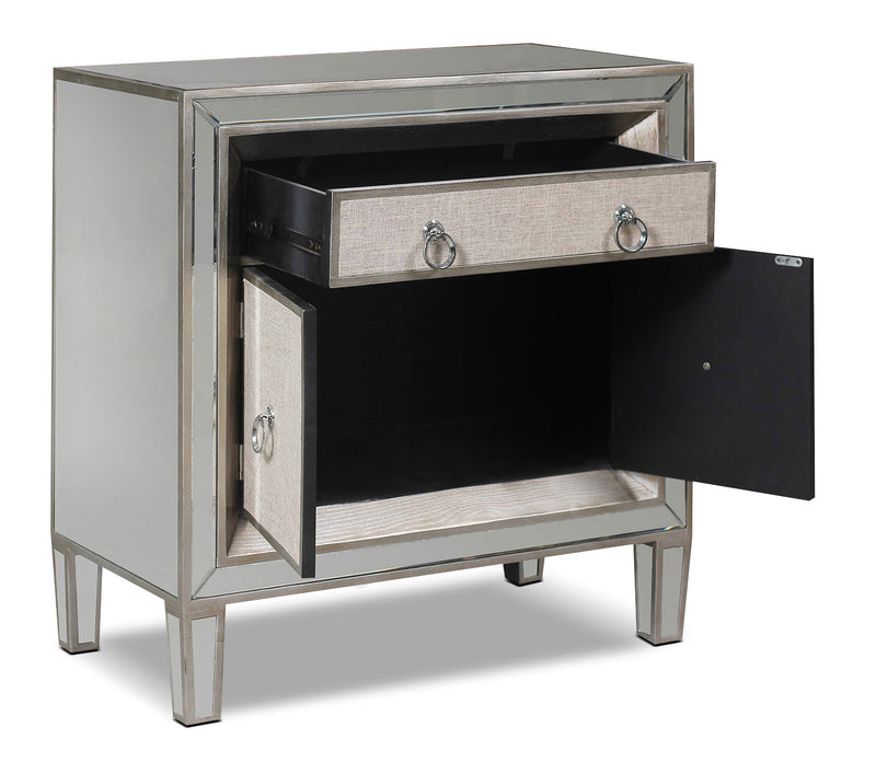 Enna 32\" Glam Accent Cabinet with Drawer - Antiqued Silver