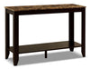 Roma  44\" Rustic Sofa Table with Shelf - Cappucino Marble Look