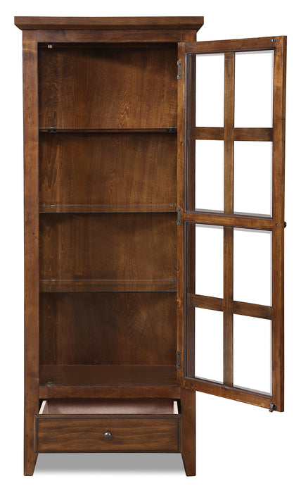 Bardini 28.25\" Display Cabinet with Framed Glass Door - Cherry Brown