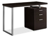Rimini 48\" Computer Office Desk with 3-Drawers - Cappuccino
