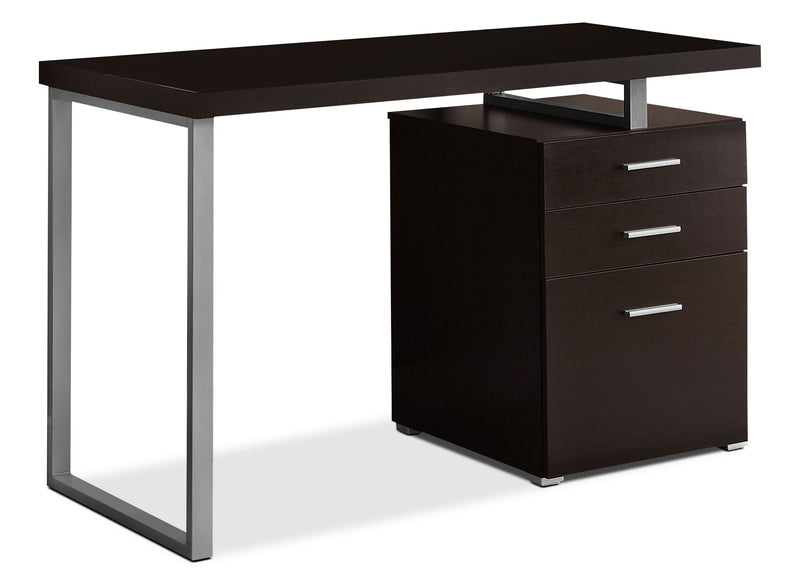 Rimini 48\" Computer Office Desk with 3-Drawers - Cappuccino