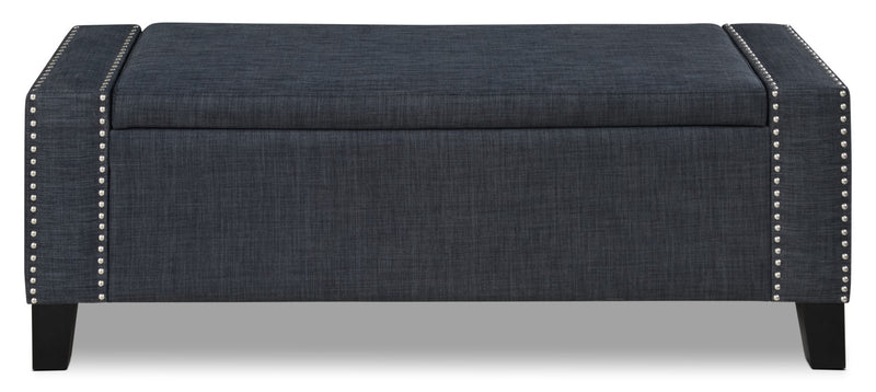 Milan 53.5\" Storage Ottoman - Grey Linen-Look