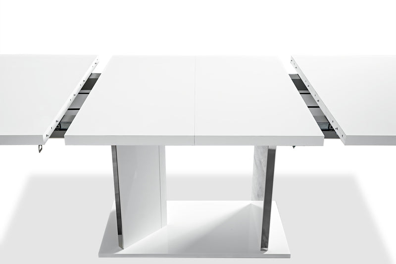 Raia Dining Table - Made in Italy, Pedestal Base, Modern, 71\"W - White