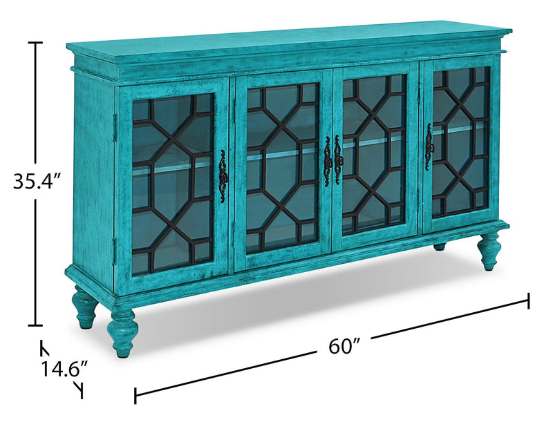 Rigolet 60\" 4-Door Accent Cabinet - Blue