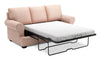 Made in Canada Customizable Sofa Lab Roll 86\" Linen-Look Fabric Sofa Bed with Rolled Arms - Pax Rose Pink