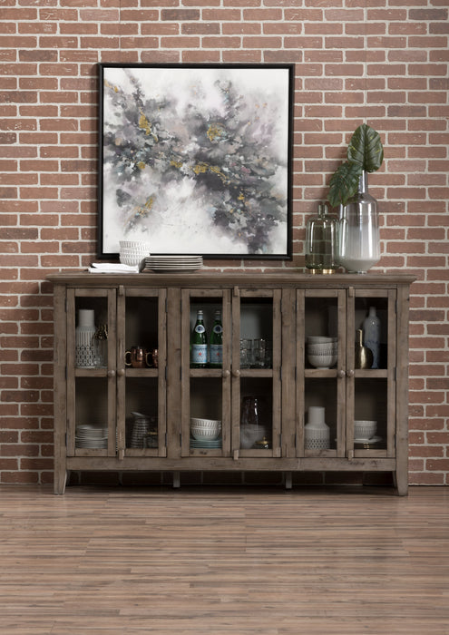 Rocco 70\" 6-Door Large Accent Cabinet - Natural Wood
