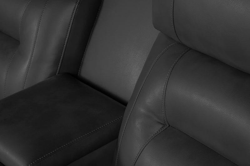 Ryker 72.24\" Faux Leather Power Reclining Loveseat with Storage Console and USB Ports - Grey