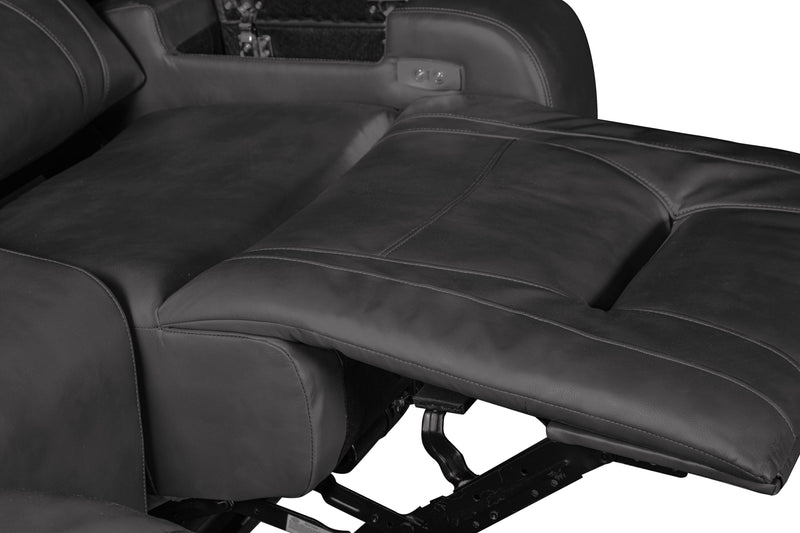 Ryker 72.24\" Faux Leather Power Reclining Loveseat with Storage Console and USB Ports - Grey