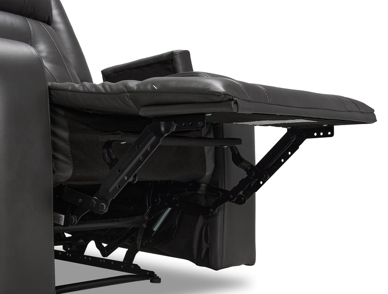 Ryker 72.24\" Leather-Look Fabric Reclining Loveseat with Storage Console - Grey