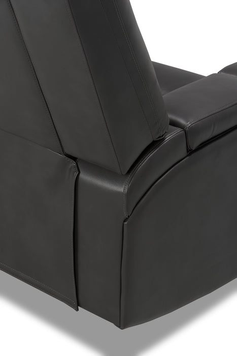 Ryker 82.5\" Faux Leather Reclining Sofa with Storage Arms - Grey