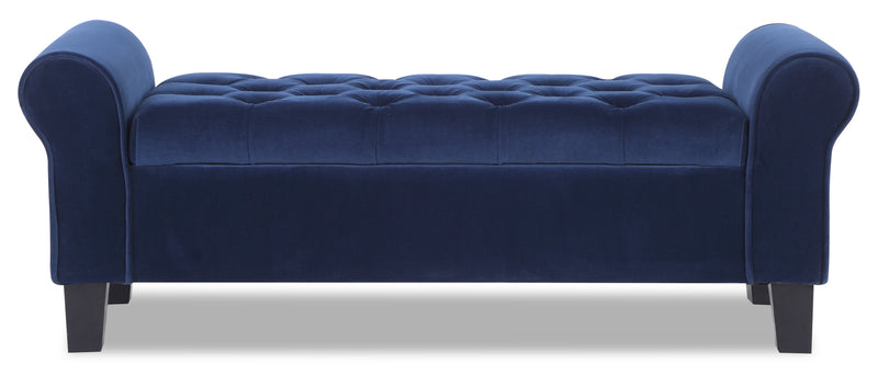 Sadie 53\" Storage Bench - Blue Velvet