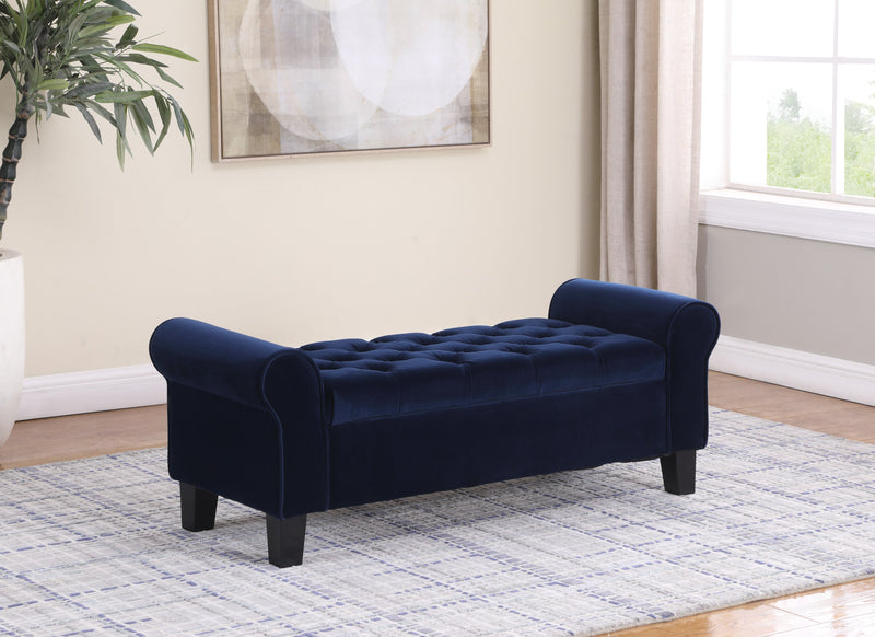 Sadie 53\" Storage Bench - Blue Velvet