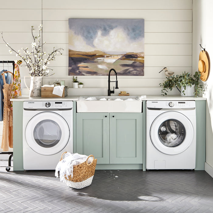 Samsung 5.2 Cu. Ft. Front-Load Washer and 7.5 Cu. Ft. Electric Dryer - White